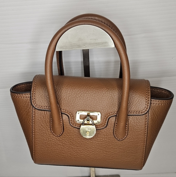 Lauren Ralph Lauren Handbags - Lauren Ralph Lauren Pebbled Leather Small Tanner SatchelTan